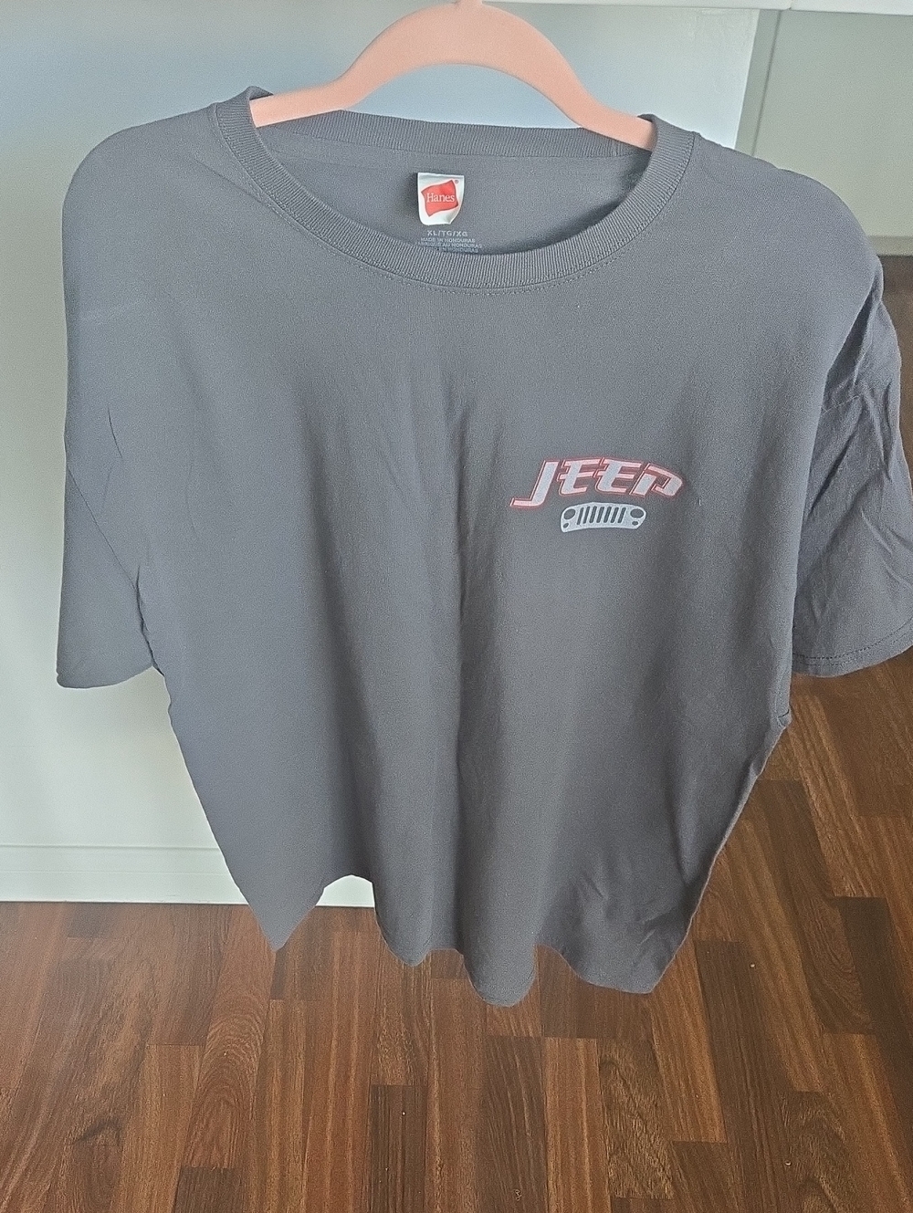 Jeep Gray Short Sleeve Tee with Red Logo and Grille